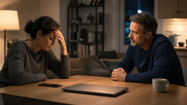 близкие спокойно обсуждают план помощи при игровой зависимости без денег на столе и без обвинений